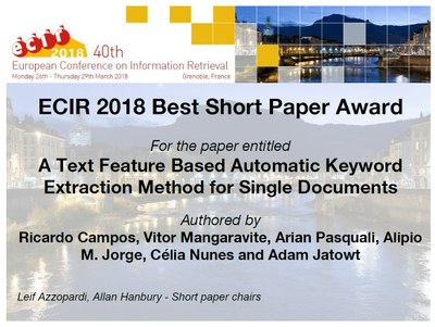 INESC TEC team wins another Best Paper Award